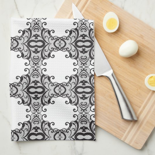 Linge De Cuisine Arrière - plan 2 de dentelle (Quart Plié)