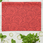 Linge De Cuisine Arrière - plan abstrait de roses rouges (Plié)
