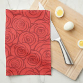 Linge De Cuisine Arrière - plan abstrait de roses rouges (Quart Plié)