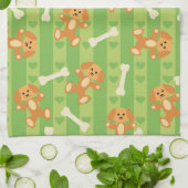 Linge De Cuisine arrière - plan avec des chiens et des os (Plié)