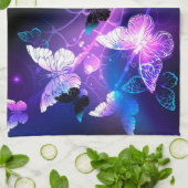 Linge De Cuisine Arrière - plan avec papillons de nuit (Plié)