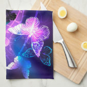 Linge De Cuisine Arrière - plan avec papillons de nuit (Quart Plié)