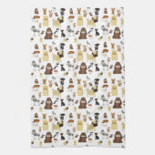 Linge De Cuisine arrière - plan blanc chien motif (Vertical)