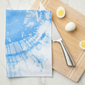 Linge De Cuisine Arrière - plan bleu abstrait d'aquarelle, texture (Quart Plié)