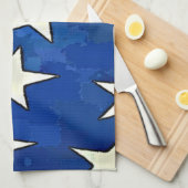 Linge De Cuisine Arrière - plan Bleu des étoiles blanches (Quart Plié)