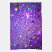 Linge De Cuisine Arrière - plan de feuille violet avec étoiles (Vertical)