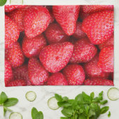 Linge De Cuisine Arrière - plan de fraises (Plié)