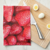 Linge De Cuisine Arrière - plan de fraises (Quart Plié)