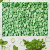 Linge De Cuisine Arrière - plan de pois vert (Plié)