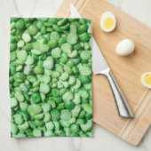 Linge De Cuisine Arrière - plan de pois vert (Quart Plié)