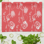 Linge De Cuisine Arrière - plan de Saint Valentin (Plié)