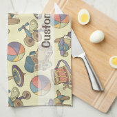 Linge De Cuisine Arrière - plan des icônes de jouets (Quart Plié)