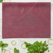 Linge De Cuisine Arrière - plan d'impression florale de Bourgogne (Plié)