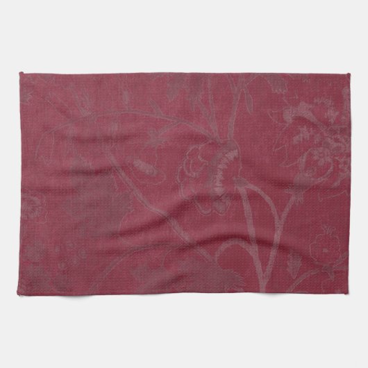 Linge De Cuisine Arrière - plan d'impression florale de Bourgogne (Horizontal)