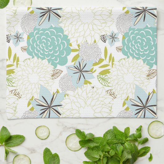 Linge De Cuisine arrière - plan floral (Plié)