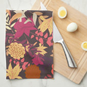 Linge De Cuisine Arrière - plan floral 2 (Quart Plié)