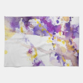 Linge De Cuisine arrière - plan jaune et pourpre d'aquarelle (Horizontal)