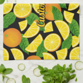 Linge De Cuisine Arrière - plan orange (Plié)