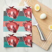 Linge De Cuisine arrière - plan rayé de poisson laid (Quart Plié)