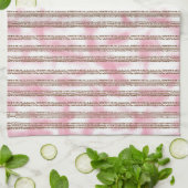 Linge De Cuisine arrière - plan rayé rose et blanc (Plié)