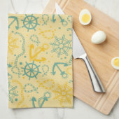 Linge De Cuisine arrière - plan rétro avec ancre, cordes (Quart Plié)