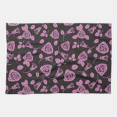 Linge De Cuisine Arrière - plan rose floral (Horizontal)