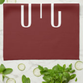 Linge De Cuisine Arrière - plan rouge et texte blanc de Bourgogne m (Plié)