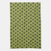 Linge De Cuisine Arrière - plan vert Polka noir/blanc (modifiable) (Vertical)