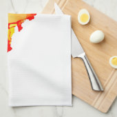 Linge De Cuisine art Abstrait alcool encre jaune vert (Quart Plié)