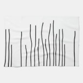 Linge De Cuisine Art Abstrait Black White Lines Minimalisme (Horizontal)
