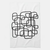 Linge De Cuisine Art Abstrait Contemporain Noir Et Blanc (Vertical)