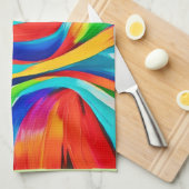 Linge De Cuisine Art Abstrait de couleur vive (Quart Plié)