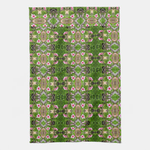 Linge De Cuisine Art abstrait de fleurs roses