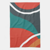 Linge De Cuisine Art Abstrait de ligne de couleurs rétro (Vertical)