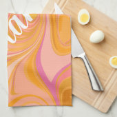 Linge De Cuisine Art Abstrait de marbre en marbre jaune (Quart Plié)