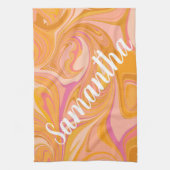 Linge De Cuisine Art Abstrait de marbre en marbre jaune (Vertical)