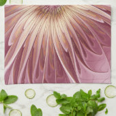 Linge De Cuisine Art Abstrait Fractal Fleur & Tons de Bourgogne (Plié)