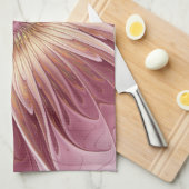 Linge De Cuisine Art Abstrait Fractal Fleur & Tons de Bourgogne (Quart Plié)