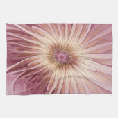 Linge De Cuisine Art Abstrait Fractal Fleur & Tons de Bourgogne (Horizontal)