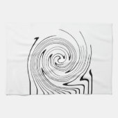 Linge De Cuisine Art Abstrait Noir Blanc Lignes Twirl Minimalisme (Horizontal)