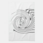 Linge De Cuisine Art Abstrait Noir Blanc Lignes Twirl Minimalisme (Vertical)