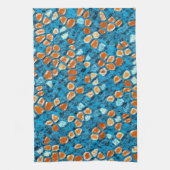 Linge De Cuisine Art Abstrait orange et bleu (Vertical)