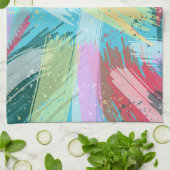 Linge De Cuisine Art Abstrait Pastel (Plié)