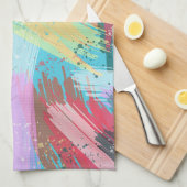 Linge De Cuisine Art Abstrait Pastel (Quart Plié)