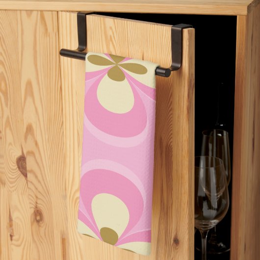 Linge De Cuisine Art Abstrait Rose (Pliage en tiers)