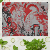 Linge De Cuisine Art abstrait sale de dragons (Plié)