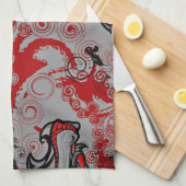 Linge De Cuisine Art abstrait sale de dragons (Quart Plié)