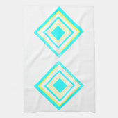 Linge De Cuisine Art Abstrait Turquoise Vert Bleu Blanc (Vertical)