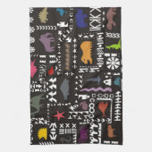 Linge De Cuisine Art africain abstrait coloré (Vertical)