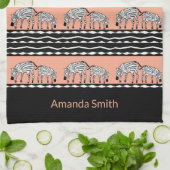 Linge De Cuisine Art africain, Motif zèbre Jaune (Plié)